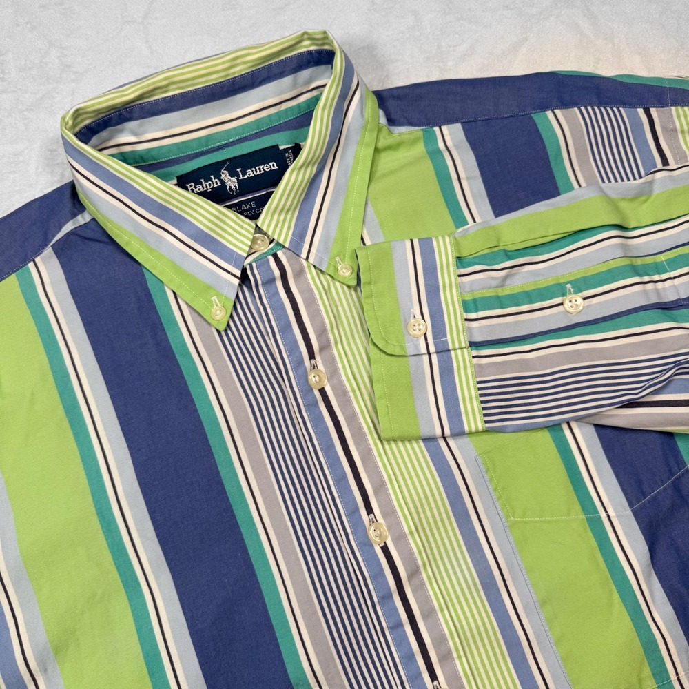 RALPH LAUREN Men's Size L Blake Multicolor Striped Button‎ Down Dress Shirt